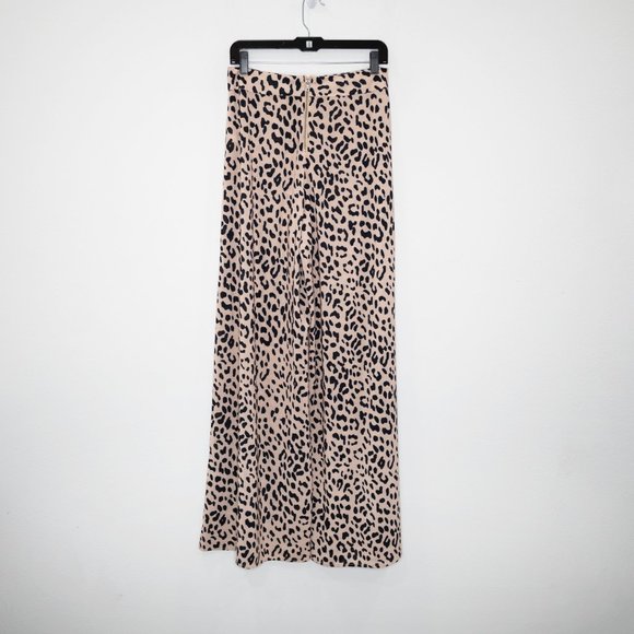 SOLD Alice + Olivia Athena Wide Leg Pant Leopard Sand Pallazo Puddle Pant E4 - Picture 5 of 8